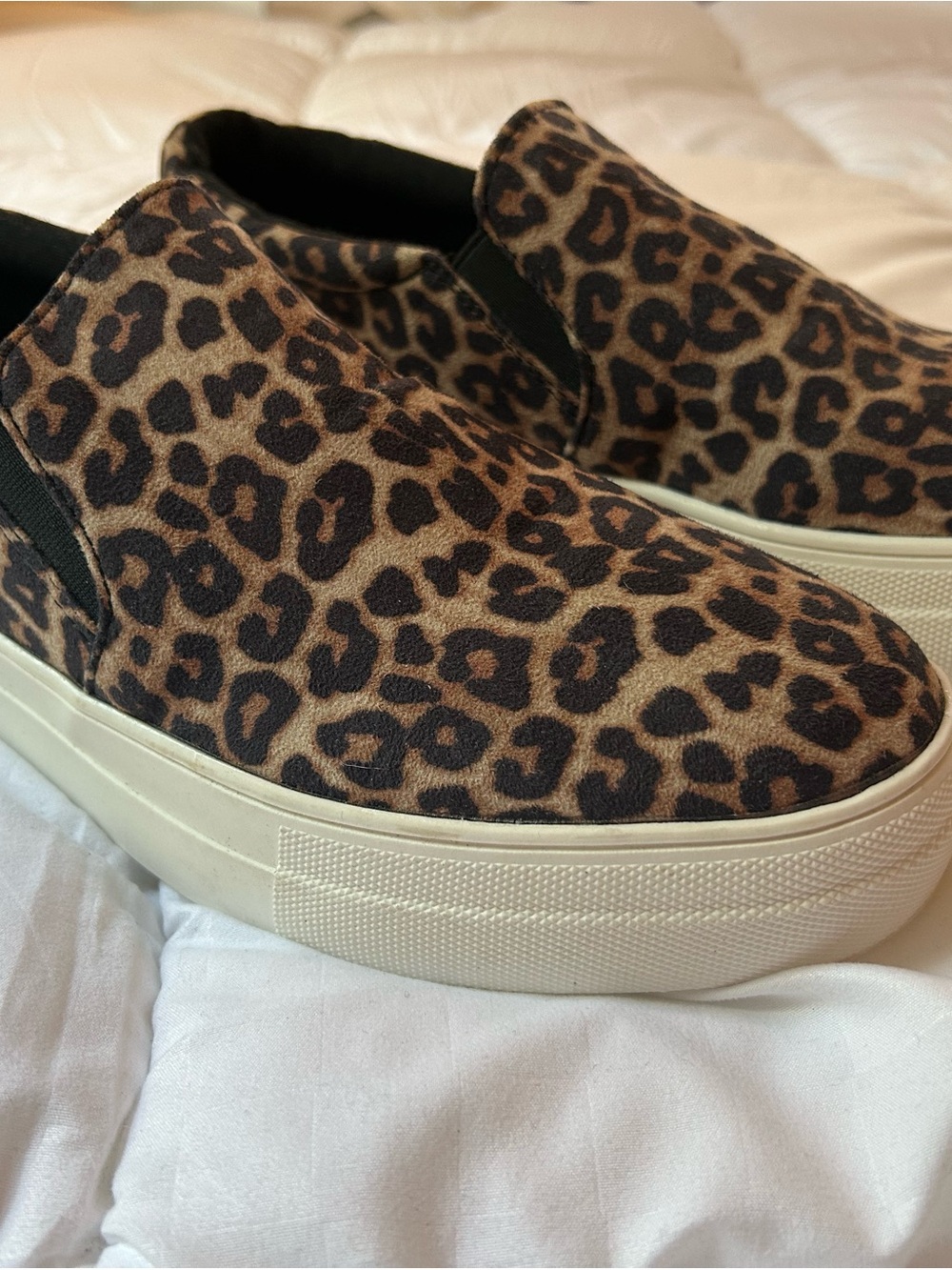 Soda Leopard Print Slip-On Platform Sneakers - Black & Brown